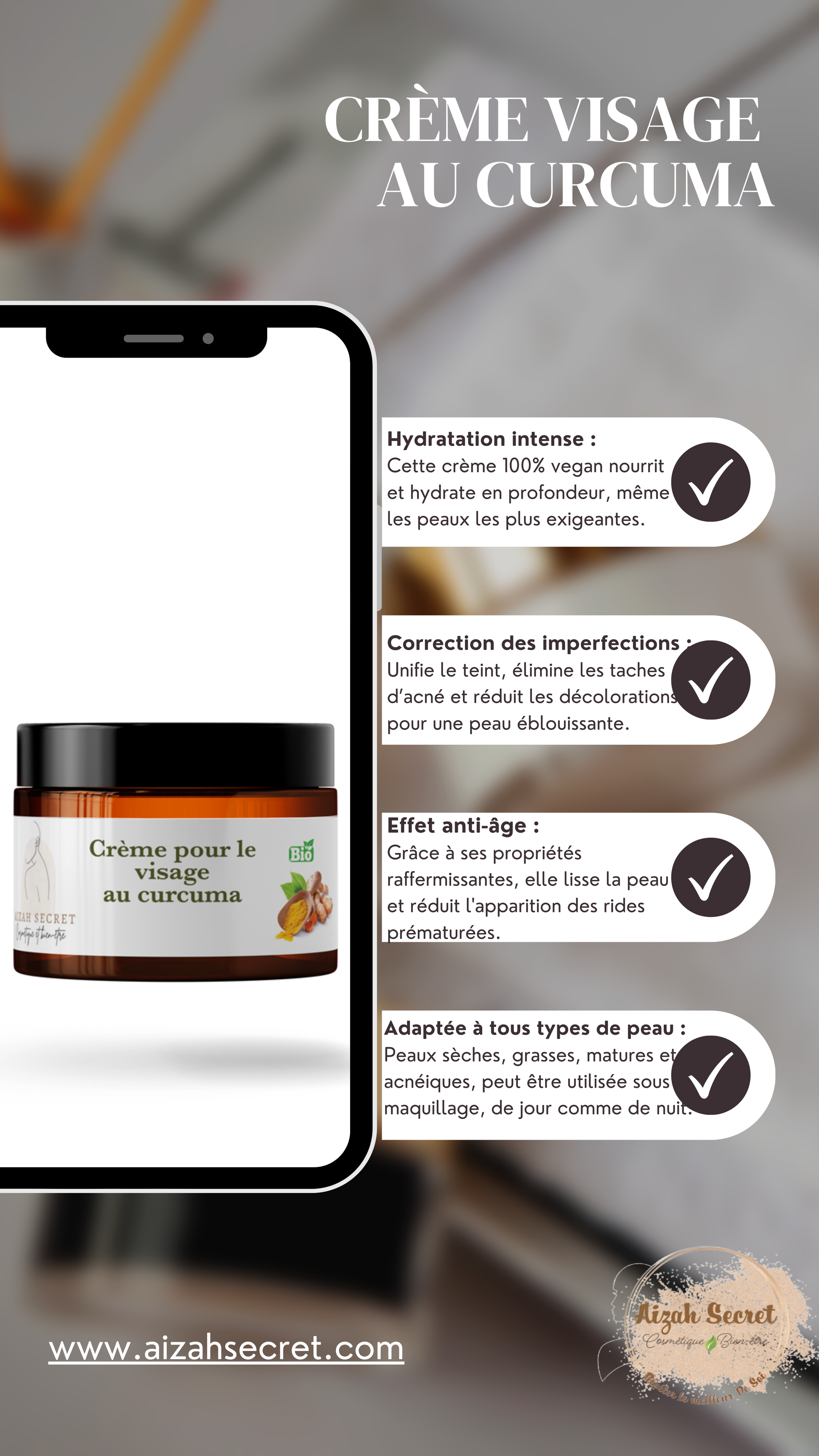 récapitulatif crème curcuma peaux mixtes